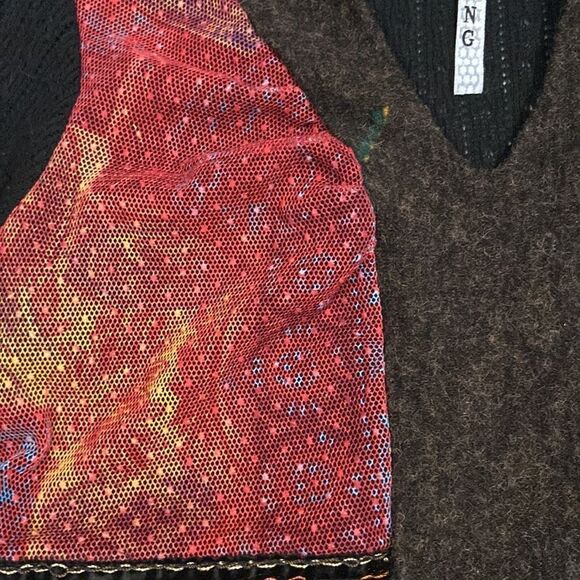 Just Living Floral Knit Long Sleeve V Neck Shirt size 1 - Picture 5 of 11